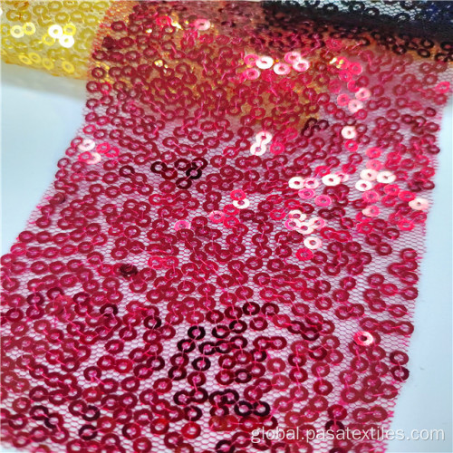 China 2023 New Fashion Sequin poly Tulle Mesh Fabric african sequins lace fabrics purple sequin fabric for girl dress Supplier